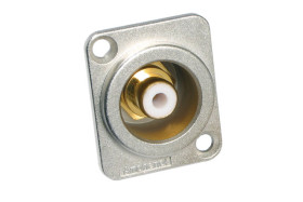 Gniazdo RCA Montaż w obudowie Żeński, styki pozłacane 10A Amphenol Industrial