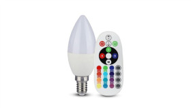 Żarówka Led 3,5W E14 C35 Rgb+6400K Ściemnialna 320Lm 200St. A+ (Sterowanie...