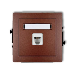 DECO Gniazda telefoniczne pojedyncze 1xRJ11, 4-stykowy, beznarzędziowe brązowy metalik 9DGT-1