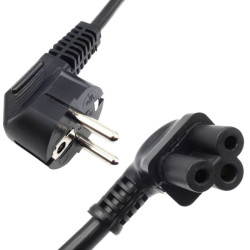 Kabel zasil. PC laptop 2m kąt koniczynka kątowa SN-310 3x1mm Pr.kraj.