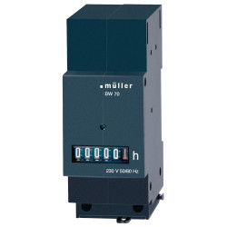 Muller BW7029 Operating Hours Counter DIN Rail Mount 45x35mm 230VAC
