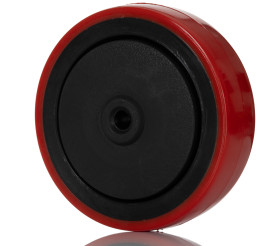 Kółko do wózka, Lite, PUR, Pomarańczowy, obc.: 125kg, śred.: 100mm, szer.: 30mm