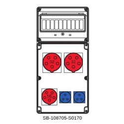 Rozdzielnica 2x5x32A 1x5x16A 2x3x16A INA=32A IP54 SB-108705-S0170-54