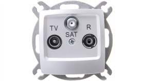 Karo Gniazdo Antenowe Rtv-Sat Końcowe Srebrny Perłowy Gpa-Ss/M/43