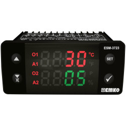 Emko ESM-3723 Temperature Controller Dual Display PID/2-Point 5A Relay