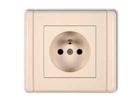 FLEXI Gniazdo pojedyncze z uziemieniem (przesłony torów prądowych) beżowy 1FGP-1zp KARLIK