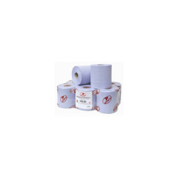 Andarta 21-008 2Ply Blue Embossed 150m Centre Feed Roll - Pack Of 6