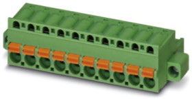 Socket header, 3 pole, pitch 5 mm, straight, green, 1910539