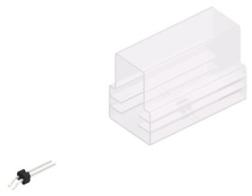 Pin header, 2 pole, pitch 1.27 mm, straight, black, SLVW3SMD0732ZSM