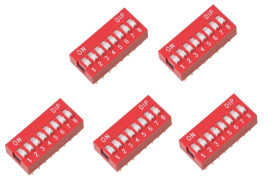 Opencircuit DIP switch 8 positions red - 5 pcs