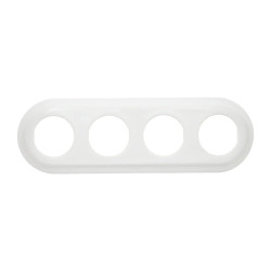 Ramka poczwórna owalna ceramiczna biała Ceramic Loft