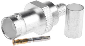 Złącze BNC, 75Ω, 0 → 2GHz, żeńskie, proste, zaciskane, montaż na kablu