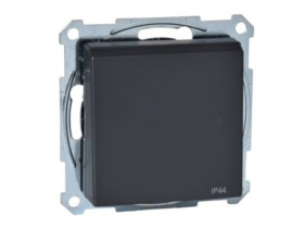 MERTEN Gniazdo pojedyncze z uziemieniem i klapką IP44 z przesłoną śrubowe antracyt połysk Sys M MTN2614-0414 SCHNEIDER ELECTRIC