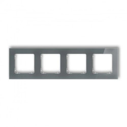ICON Ramka uniwersalna poczwórna kwadratowa - efekt szkła (ramka: grafitowa spód: biały) 28-0-IRSK-4