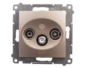 Simon 54 Gniazdo antenowe RD/TV/SAT końcowe złoty mat DASK.01/44