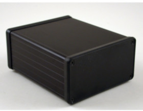 Aluminum enclosure, (L x W x H) 120 x 103 x 53 mm, black (RAL 9005), IP54, 1455N1202BK