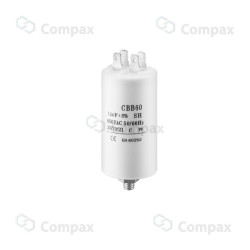 Kondensator silnikowy, 10uF, 450 V AC, 5%, 35x65mm, -25 +70°C, konektory 6.3mm, śruba montażowa...