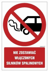 ZNAK - GC019 Nie załączać urządzeń elektrycznych 70 x 105 cm KS - Folia podłogowa foto.