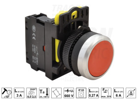 Przycisk sterowniczy kryty 22mm IP65 czerwony NC zestaw