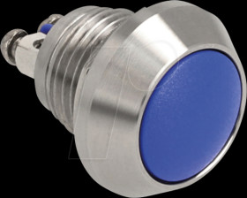 22032 Push Button for Installation 12 mm 2 x Screw Terminal blue