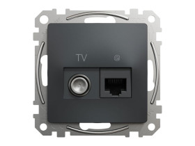 SEDNA DESIGN & ELEMENTS Gniazdo komputerowe-TV (kat.6 UTP) antracyt SDD114469T SCHNEIDER ELECTRIC
