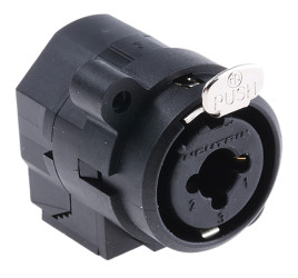 Złącze XLR 3 -pinowe Montaż w obudowie Żeński Czarny