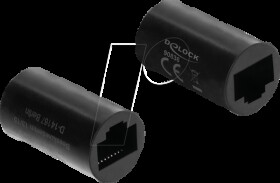 90836 RJ45 coupling, Cat.6, cylindrical shape, black