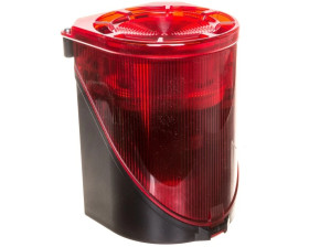 Syrena wielotonowa z sygnalizacją błyskową LED podwójną czerwoną 24V AC/DC 444.100.75