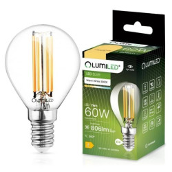 Żarówka LED E14 P45 7W = 60W 806lm 3000K Ciepła 360 Filament LUMILED