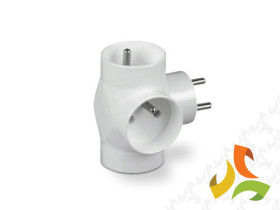 Rozgałęźnik 3x2P+Z "złodziejka" 16A max 250V biały R-31 ABEX