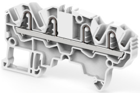 PI spring terminal block, push-in spring connection, 2.5 mm², 4 pole, 24 A, 8 kV, gray, 1SNK705012R0000