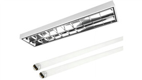 Oprawa Rastrowa + 2 Świetlówki T8 Led 18W 4K Lampa Natynkowa Biała Ip20 120Cm...