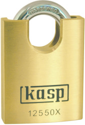 Padlock, closed shackle, level 7, shackle (H) 20 mm, brass, (B) 50 mm, K12550XD