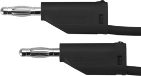 Measuring lead with (4 mm plug, spring-loaded, straight) to (4 mm plug, spring-loaded, straight), 500 mm, black, PVC, 1.0 mm², C