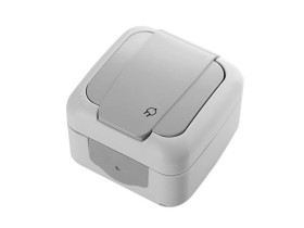 PALMIYE IP54 Gniazdo pojedyncze z uziemieniem i klapką n/t szare 90555515 VIKO PANASONIC