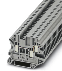 Through terminal block, screw connection, 0.14-4.0 mm², 3 pole, 24 A, 6 kV, gray, 3044513