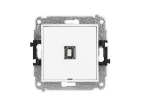 MINI Mechanizm gniazda pojedynczego USB A-B 2.0, bez pola opisowego biały mat 25MGUSBBO-3 KARLIK