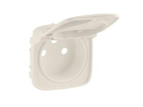 VALENA ALLURE Plakietka kremowa gniazda pojedyncze schuko z klapką 754866 LEGRAND