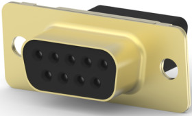 D-Sub socket, 9 pole, standard, unequipped, straight, crimp connection, 205203-8