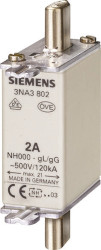 Bezpiecznik NH 20A 500V ac NH000 gG Siemens