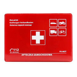 Apteczka samochodowa AS6, 6 elementów, obudowa z tworzywa, 17x12x6 cm, PK-MOT