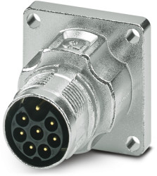 Surface-mounting plug, M17, 8 pole, crimp connection, standard/ONECLICK quick locking system, straight, 1628910