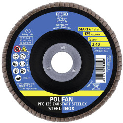PFERD 69300934 POLIFAN flap Disc 125 mm 22.23 mm steel/stainless 10 pcs