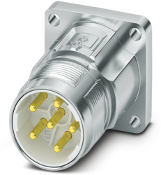 Surface-mounting plug, M23, 6 pole, crimp connection, standard/ONECLICK quick locking system, straight, 1628776