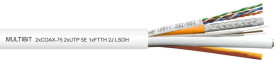 Przewód multiparowy MULTIBiT 2xSAT-75 Al-Pet-Al 1,05/5,0 2xU/UTP 4x2x24AWG kat.5e FTTH 2J LSOH bezhalogenowy /bębnowy/