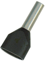 Insulated twin wire end ferrule, 2 x 1.5 mm², 20 mm/12 mm long, DIN 46228-4, black, 470412D