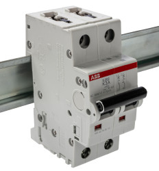 Wyłącznik nadprądowy MCB, Typ K, 2-biegunowy, 3A, 400V, 125V, na szynę DIN, ABB S202-K3, S200