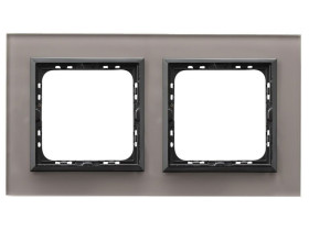 SONATA PRESTIGE Ramka 2 podwójna szklana 4 mm szare szkło +ramka czarna R-2RGC/41/25 OSPEL