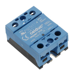 Przekaźnik półprzewodnikowy SO9 Szyna DIN 90 A Celduc 600 Vrms SPST 32V
