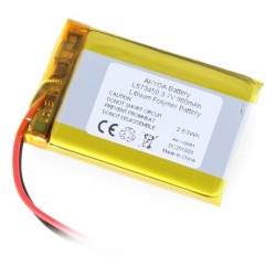 Akumulator Li-Pol Akyga 980mAh 1S 3,7V - złącze JST-BEC + gniazdo - 50x34x6mm